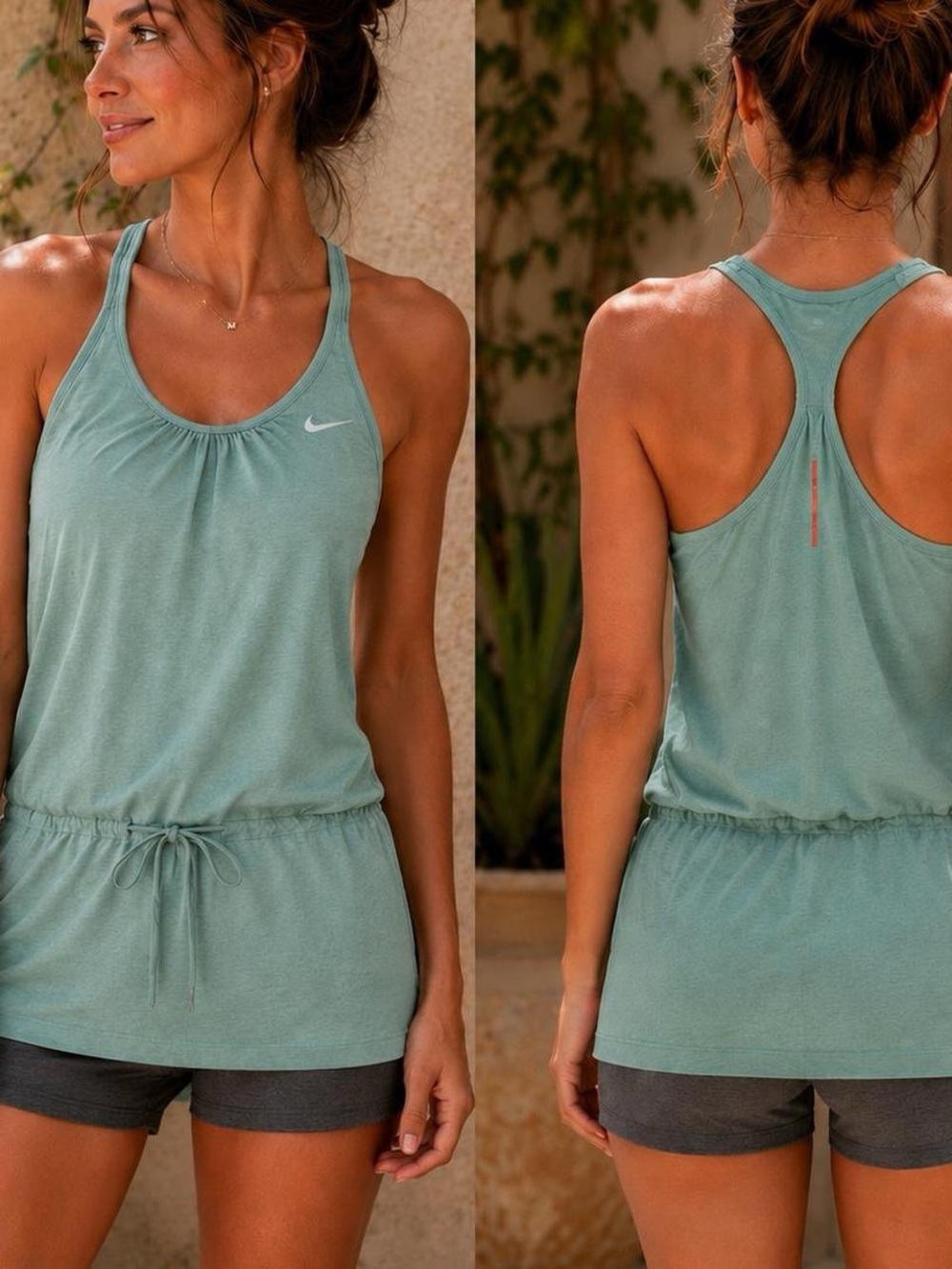Nike Mint Green Racerback Drawstring Tank